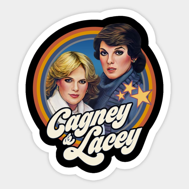 Lacey and Cagney Sticker by Trazzo